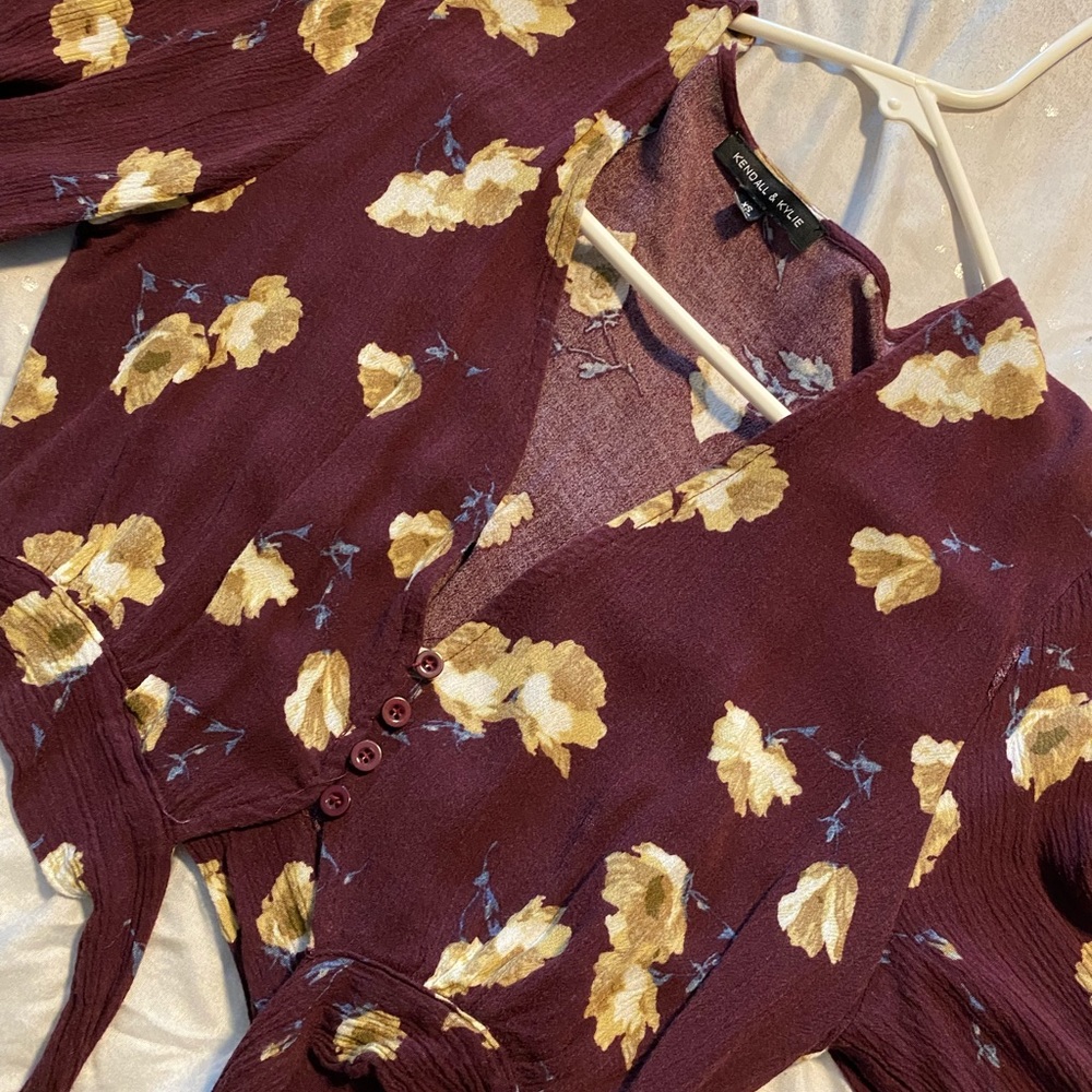Kendall and Kylie Red Flower Top